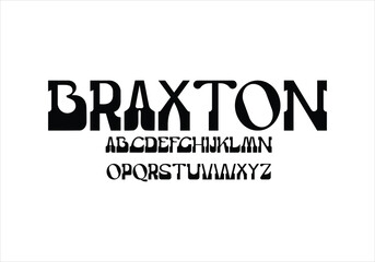 Braxton font for logo and headline. Isolated vector typeset