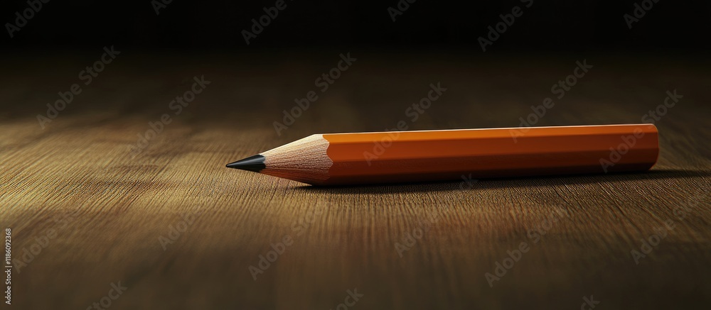 Poster A large pencil placed on the table. with copy space image. Place for adding text or design