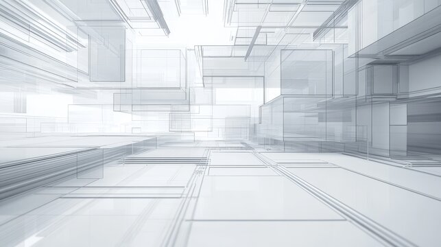 Modern circuit architecture with simplified geometric forms. Parallel data paths in varying thicknesses create visual hierarchy, highlighted connections suggest active processing zones.