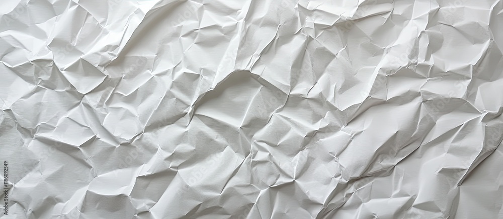Fototapete crumpled white paper texture top view. with copy space image. place for adding text or design