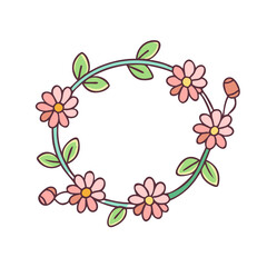 flower crown vector icon, singles awareness vector illustration - simple illustration of flower crown perfect for logos, and self love -themed designs.