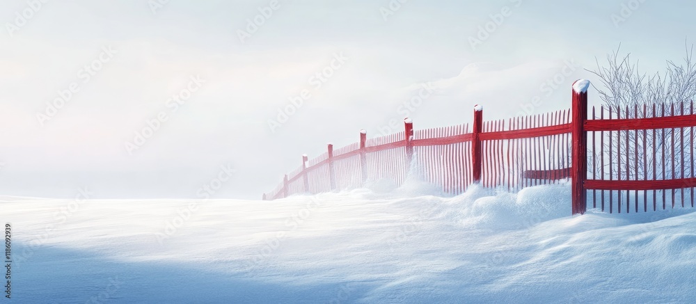 Leinwandbilder barrier and snow. with copy space image. place for adding text or design