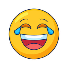 laughing emoji vector icon, singles awareness vector illustration - simple illustration of laughing emoji perfect for logos, and self love -themed designs.