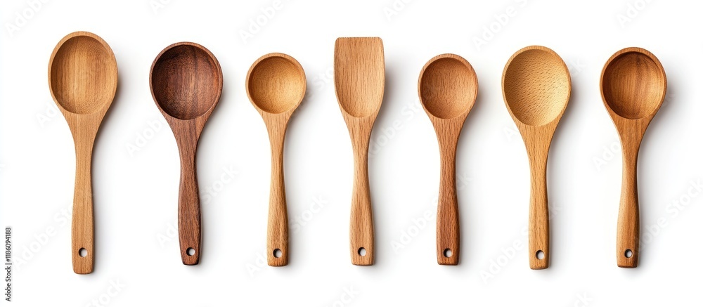 Poster wooden spoon for measuring quantities measuring spoon vintage wooden scoop kitchen tool isolated on 