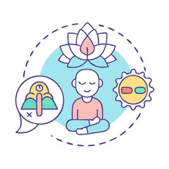 mindfulness vector icon, singles awareness vector illustration - simple illustration of mindfulness perfect for logos, and self love -themed designs.