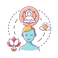 mindfulness vector icon, singles awareness vector illustration - simple illustration of mindfulness perfect for logos, and self love -themed designs.