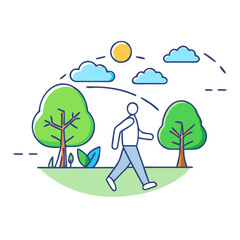 nature walk vector icon, singles awareness vector illustration - simple illustration of nature walk perfect for logos, and self love -themed designs.