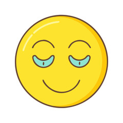 peaceful face emoji vector icon, singles awareness vector illustration - simple illustration of peaceful face emoji perfect for logos, and self love -themed designs.