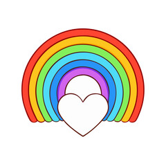 rainbow heart vector icon, singles awareness vector illustration - simple illustration of rainbow heart perfect for logos, and self love -themed designs.