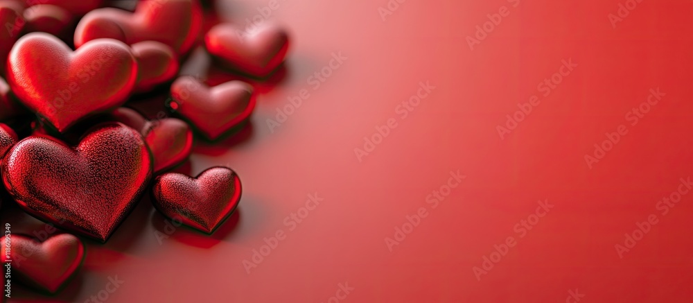 Aufkleber concept of Valentine s Day featuring a heart background mock up. with copy space image. Place for adding text or design