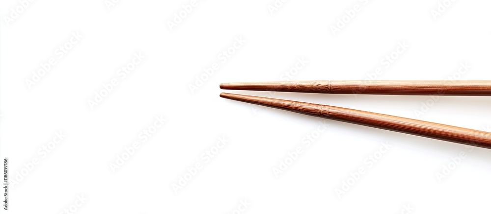 Aufkleber Close up of two size six knitting needles set against a white background. with copy space image. Place for adding text or design