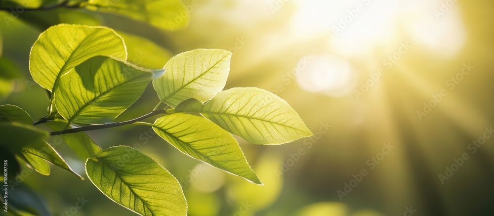 Leinwandbilder sunlight filters through the leaves of a summer lime tree on wellenburger avenue near augsburg. with