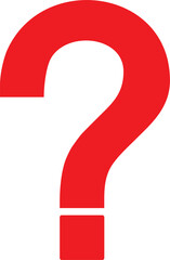 question mark on white