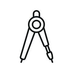 Ruler compass icon featuring a sleek and modern style, ideal for adding accuracy to engineering, architecture, or design-related projects