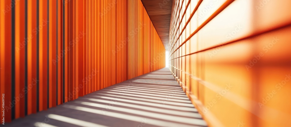 Fototapete the appearance of a building s orange striped wall this serves as texture for designers the backgrou