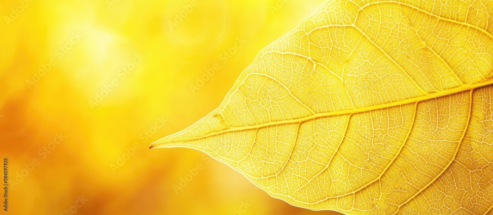 Wall mural abstract yellow leaf vein with a blurry appearance. with copy space image. place for adding text or 