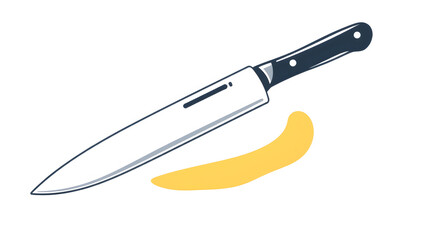 Obraz premium Knife icon vector, Kitchen knife icon on white background, Vector illustration. Generative AI
