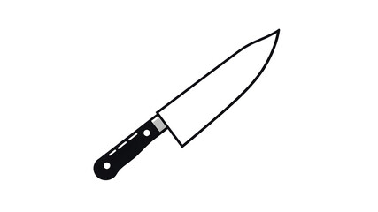 Obraz premium Knife icon vector, Kitchen knife icon on white background, Vector illustration. Generative AI