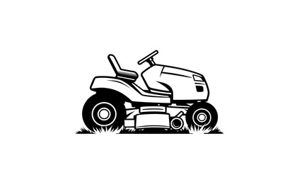 Lawn mower logo on white background.&nbsp;Generative AI