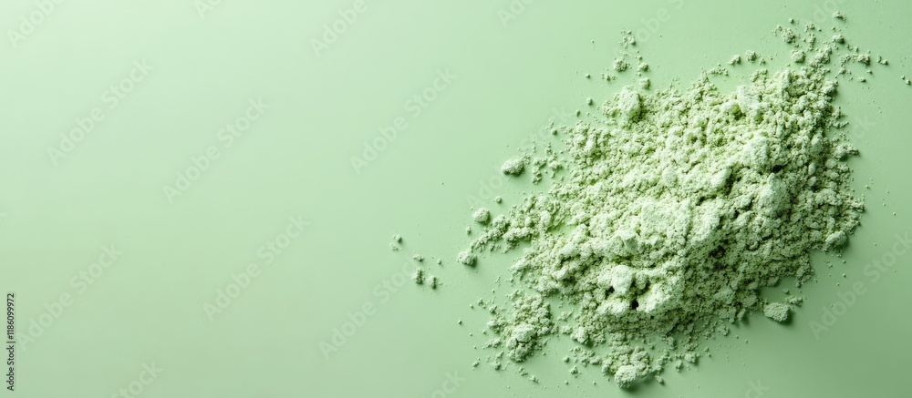 Poster sample of scrub on a light green background viewed from above space for text