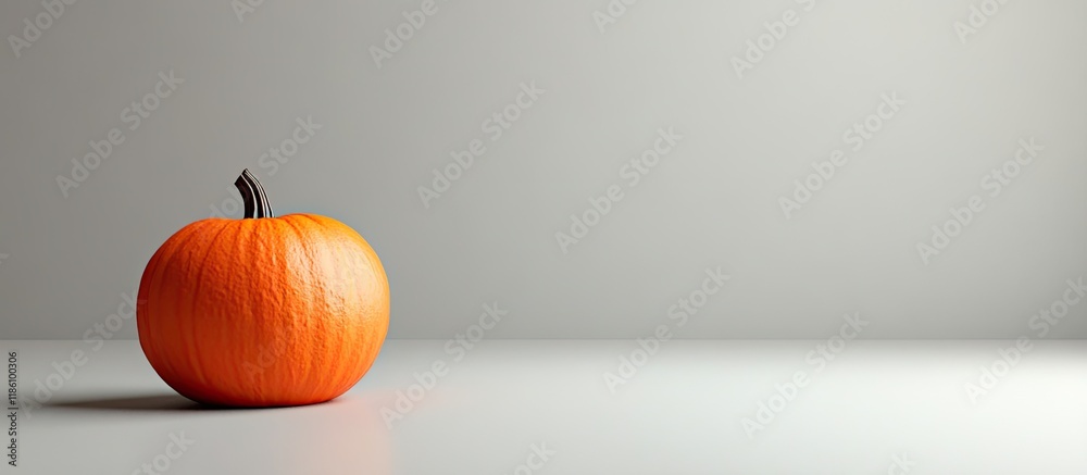 Leinwandbilder one small pumpkin a minimalistic autumn still life. with copy space image. place for adding text or 