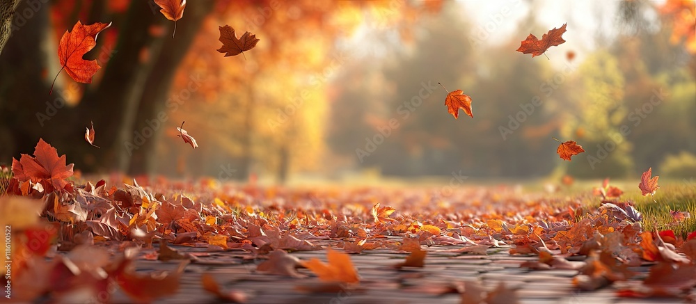 Poster autumn backdrop. with copy space image. place for adding text or design