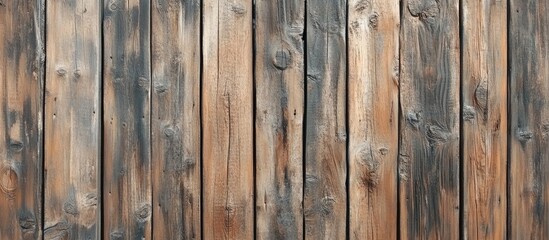 Naklejka premium Aged wooden fence Rustic wooden boards Vintage Texture Background. with copy space image. Place for adding text or design