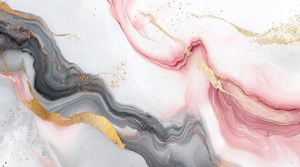 Fototapeta premium Abstract Marble Pattern with Gold and Pink Highlights on Soft Background