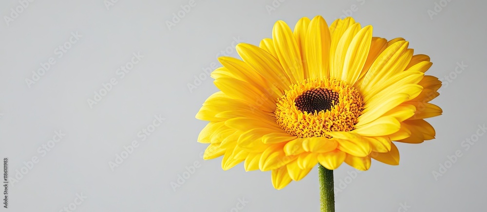 Fototapete Isolated yellow flower. with copy space image. Place for adding text or design