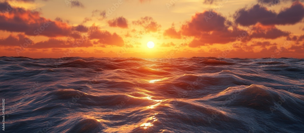 Aufkleber picture of the sea during sunset. with copy space image. place for adding text or design