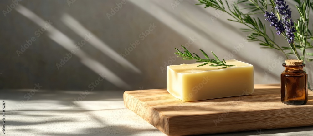 Leinwandbilder herbal natural soap bar. with copy space image. place for adding text or design