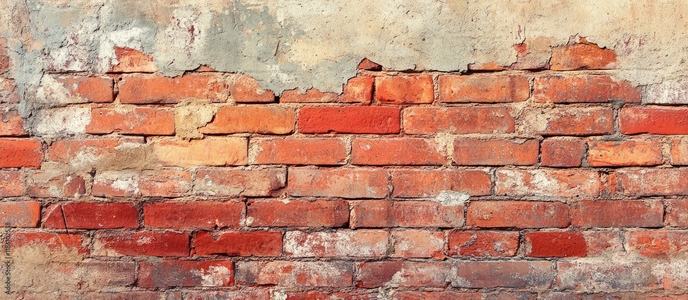 Poster old red brick wall texture background featuring copyspace for text or image