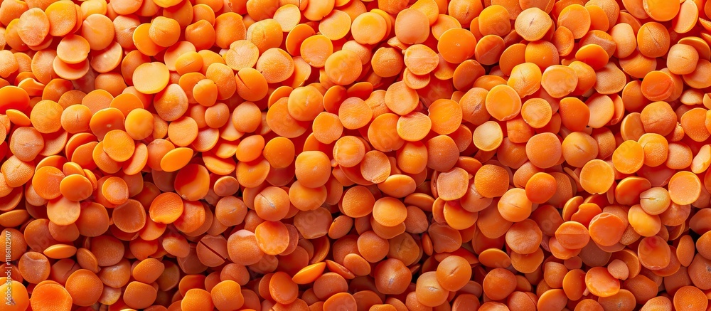Fototapete background of raw orange lentils concept of healthy food. with copy space image. place for adding te