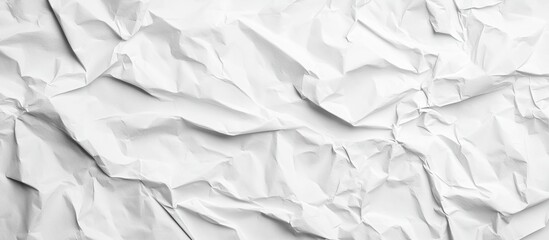 Obraz premium White crumpled paper backdrop texture of aged paper A template for multiple uses or for designing packaging. with copy space image. Place for adding text or design