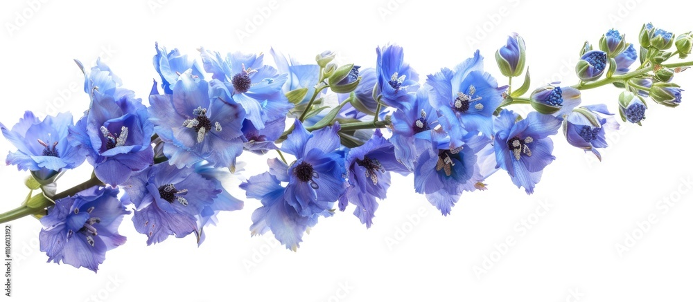 Fototapete delphinium against a white background. with copy space image. place for adding text or design