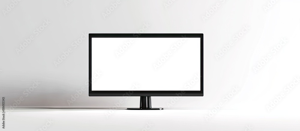 Aufkleber model isolated on white displaying a blank screen. with copy space image. Place for adding text or design