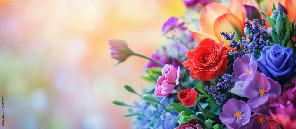 Aufkleber an assortment of different flowers in a variety of colors such as violet red blue purple and green w