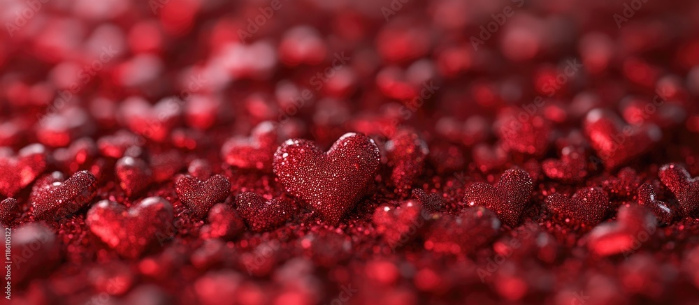Poster Background featuring small red hearts Valentine s Day concept Pattern. with copy space image. Place for adding text or design