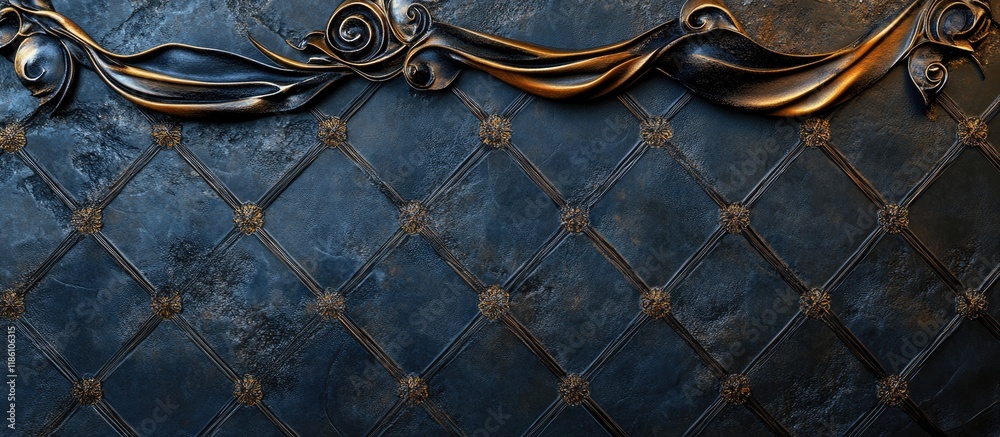 Poster Slate featuring ribbons with a Bavarian diamond design. with copy space image. Place for adding text or design