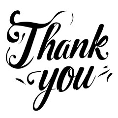 Cute lettering "Thank you" vector