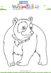 Lets color it Andean Bear cartoon