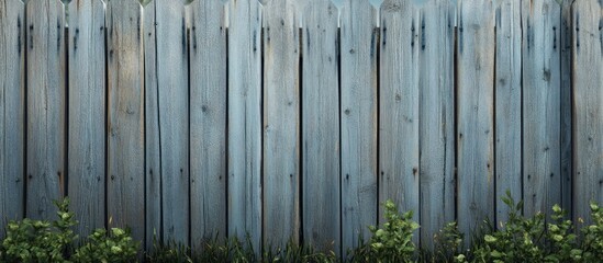 Fototapeta premium Old gray wooden fences in the yard weathered by rain. with copy space image. Place for adding text or design