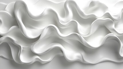 Fototapeta premium Abstract white wavy texture background.