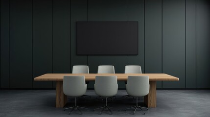 Modern boardroom fostering professional meetings with integrated technology and sleek furniture