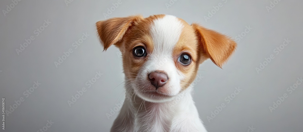 Poster Charming little puppy gazing at the camera. with copy space image. Place for adding text or design
