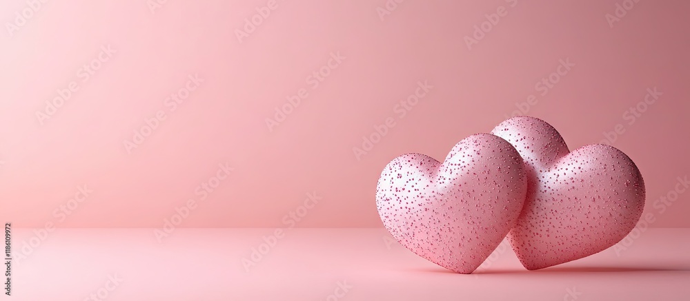 Aufkleber valentine s day pink greeting card featuring hearts and blank space for text. with copy space image.
