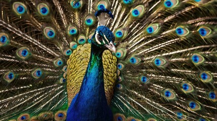 Obraz premium peacock with feathers generative ai
