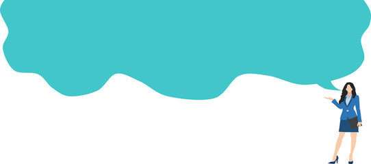 Obraz premium コメントするビジネスウーマンのイラスト