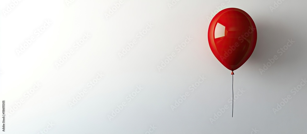 Aufkleber red balloon against a white background. with copy space image. Place for adding text or design