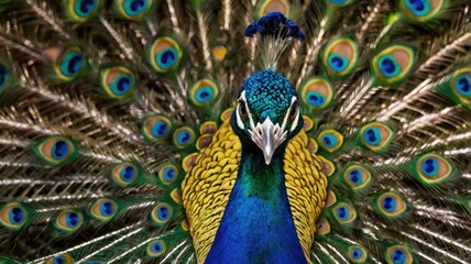 Obraz premium peacock with feathers generative ai